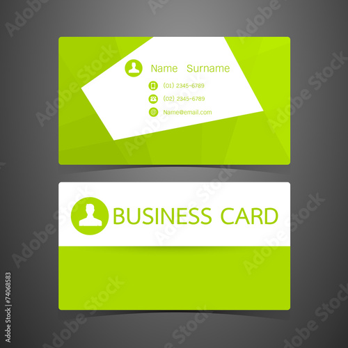 Business Cards green design. Vector illustration