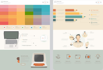 Wall Mural - Flat website design template with business illustrations