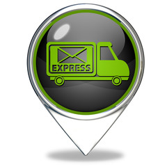 Express pointer icon on white background