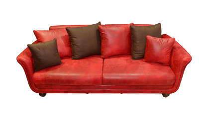 Wall Mural - Leather red couch