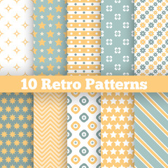 Wall Mural - fashion retro different vector seamless patterns