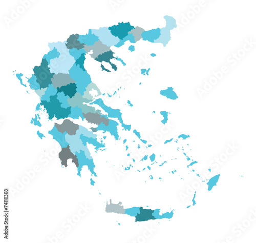 Fotomural High detailed vector map of Greece