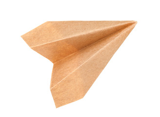 Wall Mural - Origami airplane, isolated on white