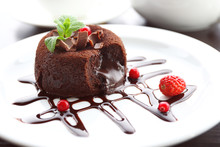 Hot Chocolate Pudding With Fondant Centre, Close-up