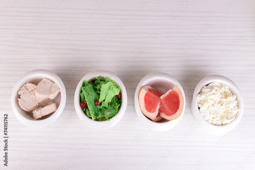 Dietary food in on table close-up