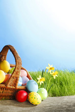 Easter Basket On Meadow
