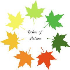 Wall Mural - set of silhouettes by maple leaves