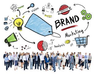 Wall Mural - Diverse Corporate Business People Marketing Brand Concept