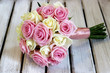 Wedding bouquet of fresh roses