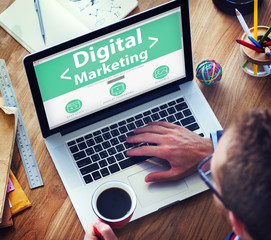 Canvas Print - Digital Marketing Online Working Office Concept
