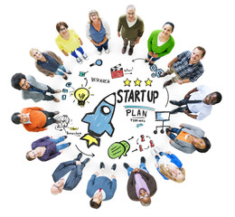 Sticker - Start Up Business Launch Success People Group Concept