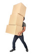 © Odua Images - Man Holding some heavy Stack Of Cardboard Boxes