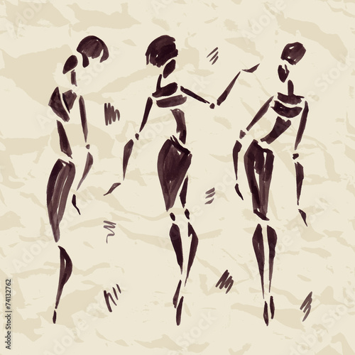 figury-afrykanskich-tancerzy-recznie-rysowane-ilustracji