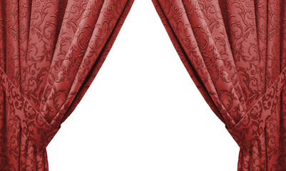 beautiful red curtain in a classic style. isolated