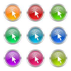 Fototapete - click here colorful vector icons set