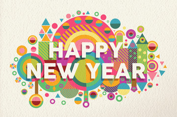 Wall Mural - Happy new year 2015 quote illustration poster