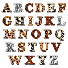 Latin Alphabet With Animal Print