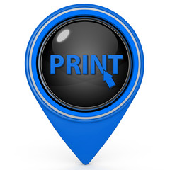 Print pointer icon on white background