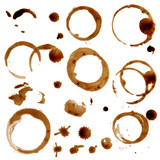 Fototapeta Mapy - Spots and splashes of coffee isolated