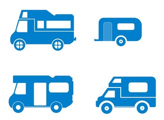 Sticker - Camping-car et caravane en 4 icônes