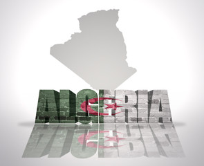 Word Algeria on a map background