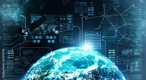 Fotomural internet connection in outer space