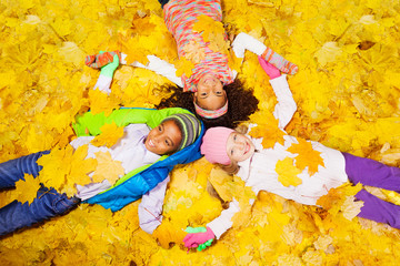 group of boy and girls in the maple leaves