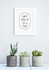 Wall Mural - MOTIVATIONAL POSTER WITH SUCCULENTS 