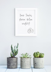 Wall Mural - MOTIVATIONAL POSTER WITH SUCCULENTS 