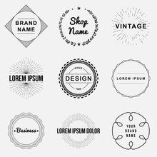 Set Of Retro Vintage Badges And Label Logo Graphics, Circles
