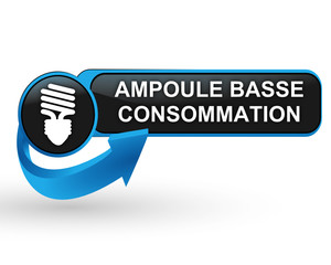 Sticker - ampoule basse consommation sur bouton web design bleu