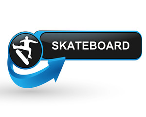 Wall Mural - skateboard sport sur bouton web design bleu