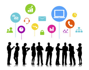 Wall Mural - Business People with Social Media Concept