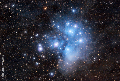 Pleiades in a dark night sky Obraz na płótnie