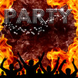 Party poster hot devilish flames
