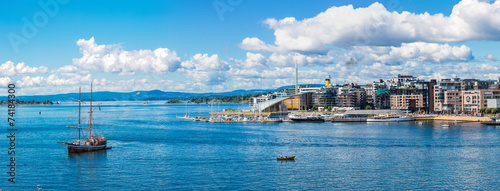 Oslo skyline and harbor. Norway Canvas Print