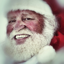 Portrait Of Smiling Santa Claus In Authentic Look.