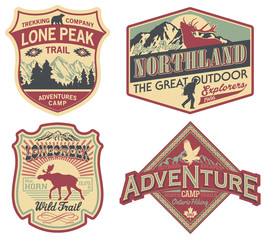 wildlife exploration vintage patches