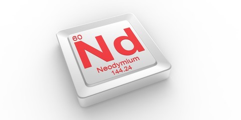 Wall Mural - Nd symbol 60 for Neodymium chemical elem of the periodic table