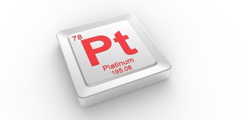 Wall Mural - Pt symbol 78 for Platinum chemical element of the periodic table