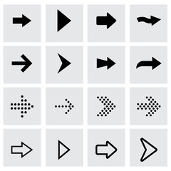 Sticker - Vector black arrows icon set