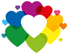 Rainbow Colored Hearts