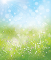 Wall Mural - vector spring nature background.