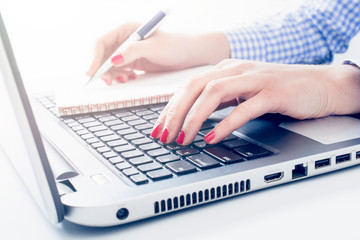 typing on keyboard