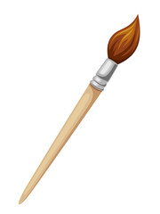 Wooden brush isolated on white. Vector illustration.