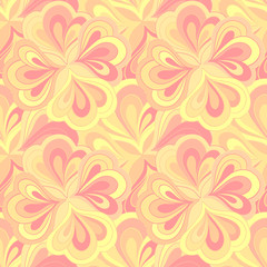 Vector doodle hand drawn seamless floral pattern