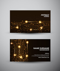 Wall Mural - Abstract yellow lights Business card vector design template.