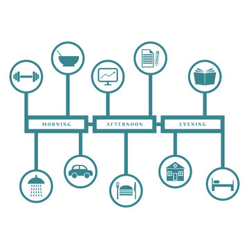 daily infographics like concept of routine and family life