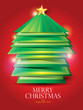 Graphic postcard with stylised Christmas tree on red background