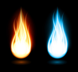 Poster - Dark background with flame